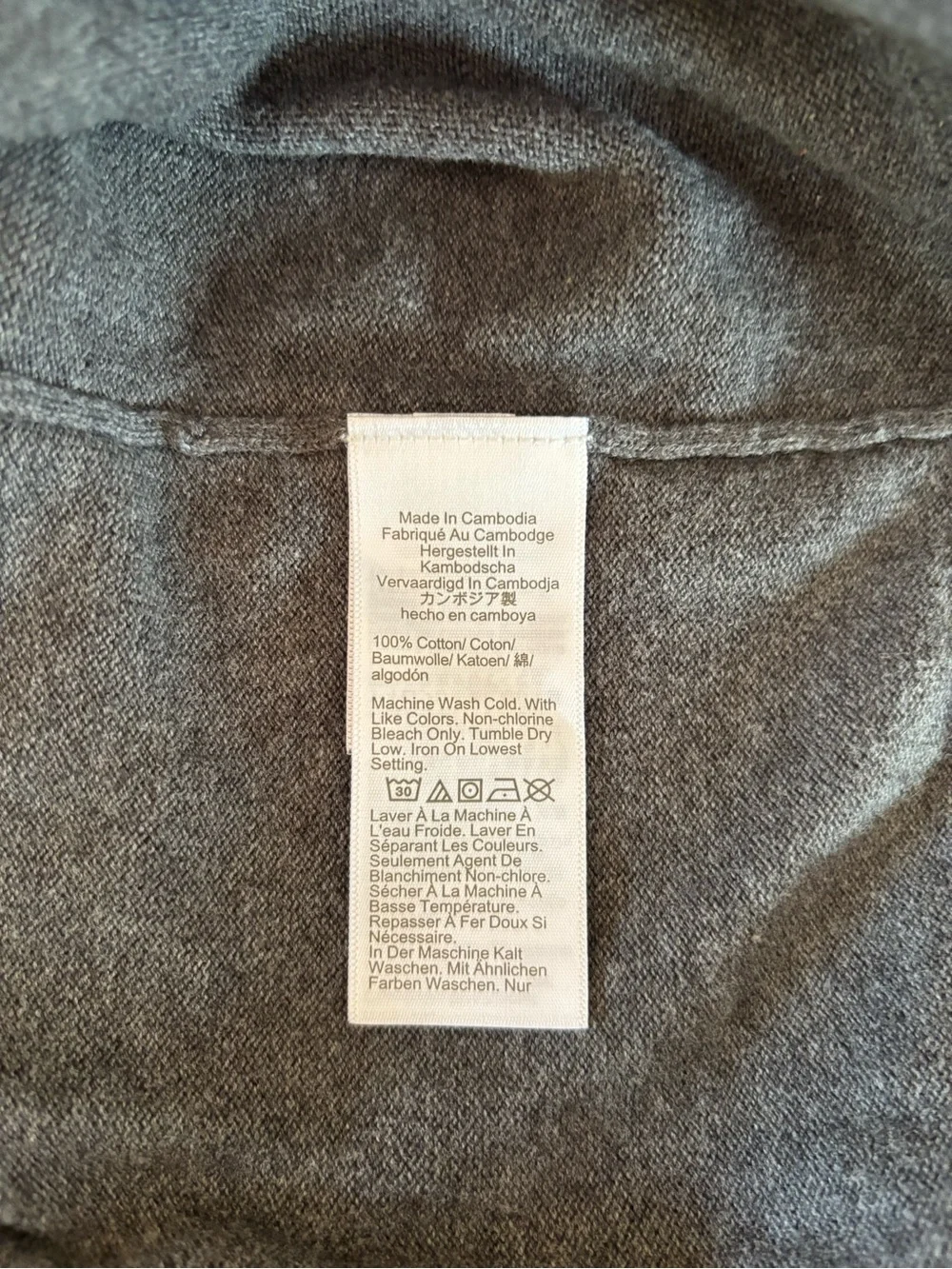 J. Crew Mens Dark Gray Crewneck Sweater with White Stripes